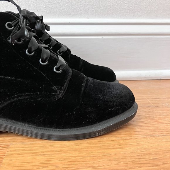 Dr. Martens Lana Black Velvet Ankle Boot - Picture 3 of 10